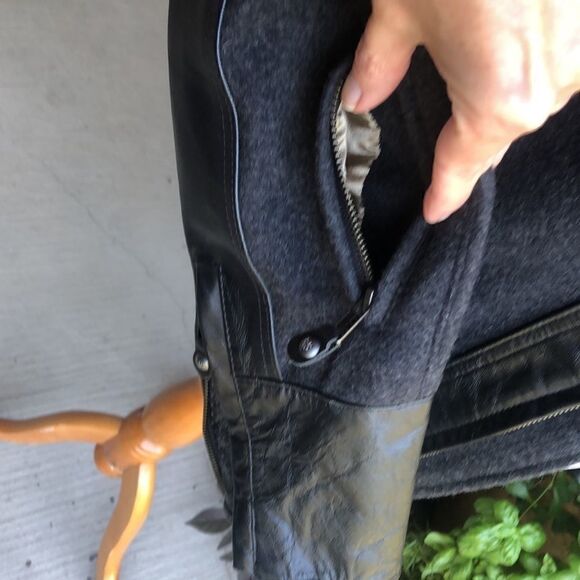 NWOT Roland Sands Designer Men’s Wool/Leather Biker Jacket - Picture 9 of 16